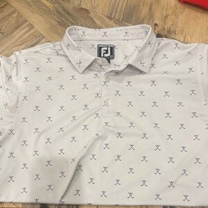 Footjoy White and Blue golf Shirt